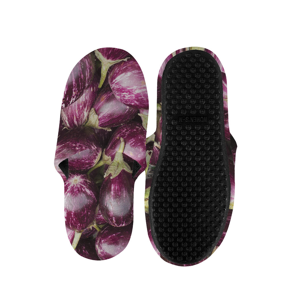 Eggplant Print Slippers