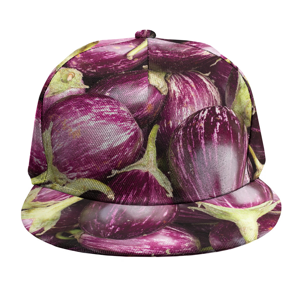 Eggplant Print Snapback Cap
