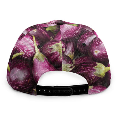 Eggplant Print Snapback Cap