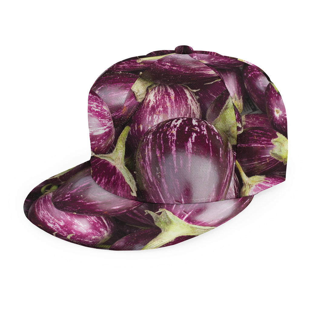 Eggplant Print Snapback Cap