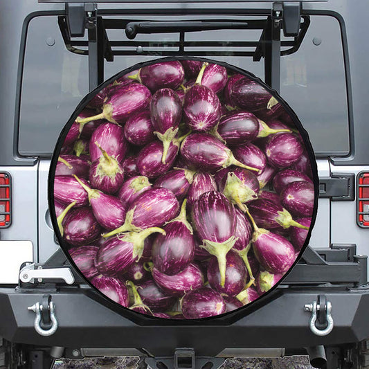 Eggplant Print Tire Cover