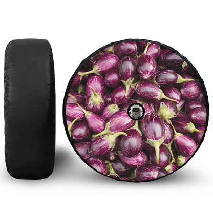 Eggplant Print Tire Cover With Camera Hole