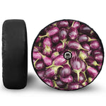 Eggplant Print Tire Cover With Camera Hole