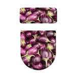 Eggplant Print Toilet Lid And Tank Cover Set