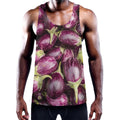Eggplant Print Men's Workout Tank Top