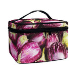 Eggplant Print Travel Makeup Bag
