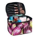 Eggplant Print Travel Makeup Bag