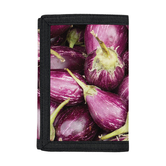 Eggplant Print Trifold Wallet