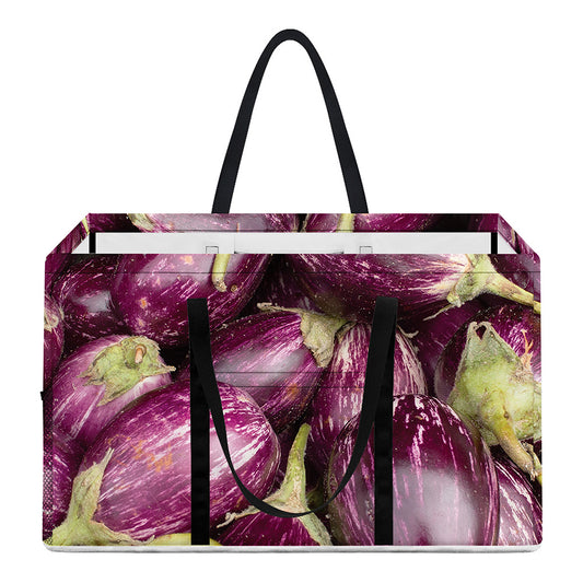 Eggplant Print Utility Tote Bag