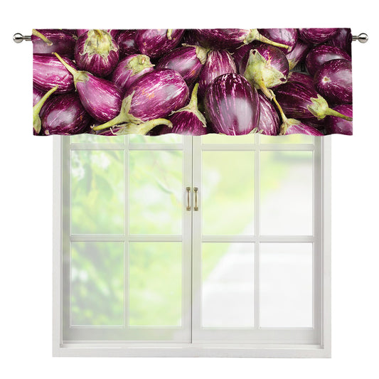 Eggplant Print Window Valance