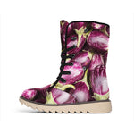 Eggplant Print Winter Boots