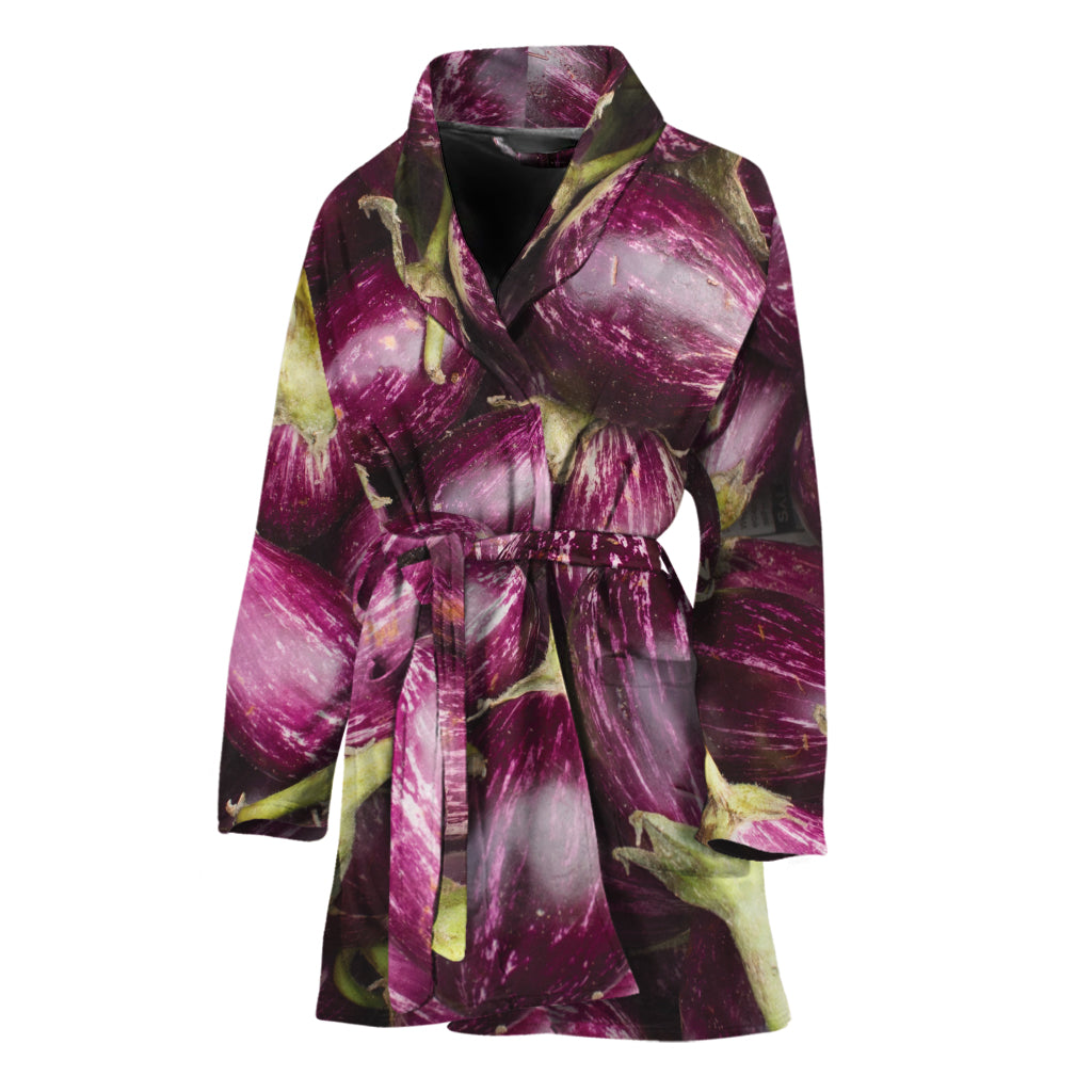 Eggplant Print Women's Bathrobe