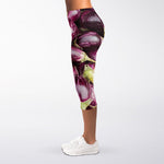 Eggplant Print Women's Capri Leggings