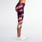Eggplant Print Women's Capri Leggings
