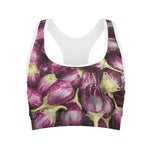Eggplant Print Women's Sports Bra