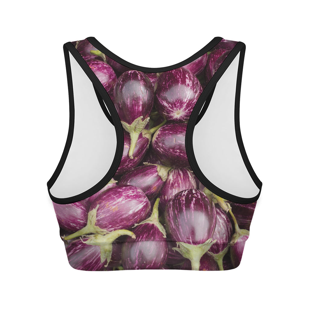 Eggplant Print Women's Sports Bra