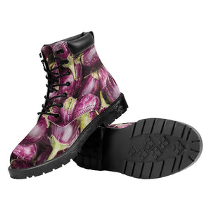 Eggplant Print Work Boots