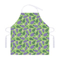 Eggplant With Leaves And Flowers Print Adjustable Apron
