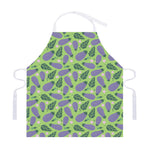 Eggplant With Leaves And Flowers Print Adjustable Apron