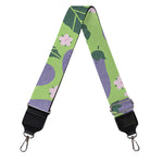 Eggplant With Leaves And Flowers Print Bag Strap