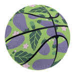 Eggplant With Leaves And Flowers Print Basketball