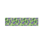 Eggplant With Leaves And Flowers Print Bed Runner