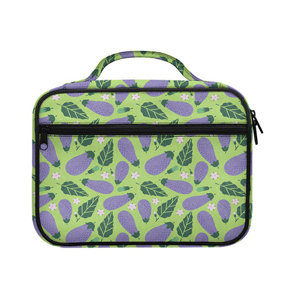 Eggplant With Leaves And Flowers Print Briefcase Bible Bag