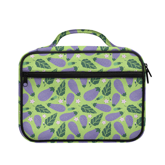 Eggplant With Leaves And Flowers Print Briefcase Bible Bag