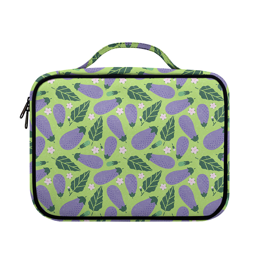 Eggplant With Leaves And Flowers Print Briefcase Bible Bag