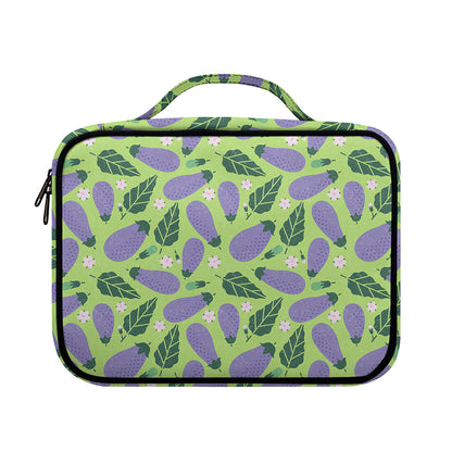 Eggplant With Leaves And Flowers Print Briefcase Bible Bag