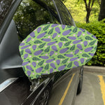 Eggplant With Leaves And Flowers Print Car Side Mirror Covers