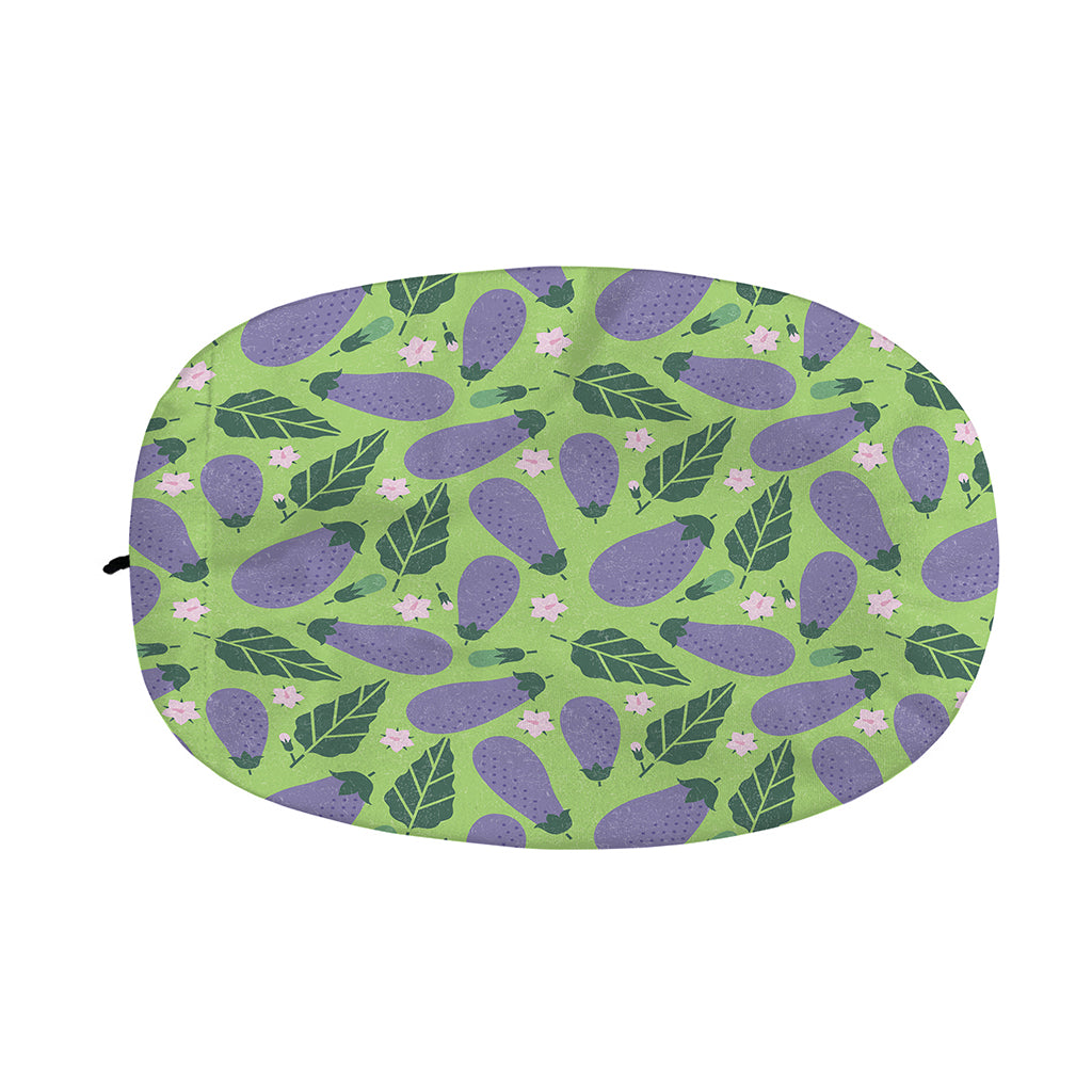 Eggplant With Leaves And Flowers Print Car Side Mirror Covers