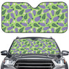 Eggplant With Leaves And Flowers Print Car Windshield Sun Shade