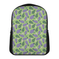 Eggplant With Leaves And Flowers Print Casual Backpack