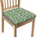 Eggplant With Leaves And Flowers Print Chair Cushion Cover
