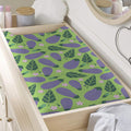 Eggplant With Leaves And Flowers Print Changing Pad Cover