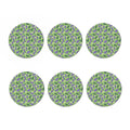 Eggplant With Leaves And Flowers Print Coaster Set