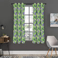 Eggplant With Leaves And Flowers Print Grommet Curtain Panels