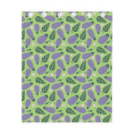 Eggplant With Leaves And Flowers Print Curtain