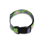 Eggplant With Leaves And Flowers Print Dog Collar