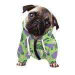 Eggplant With Leaves And Flowers Print Dog Zip Up Hoodie