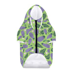 Eggplant With Leaves And Flowers Print Dog Zip Up Hoodie