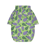 Eggplant With Leaves And Flowers Print Dog Zip Up Hoodie