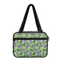 Eggplant With Leaves And Flowers Print Double Strap Bible Bag