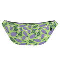 Eggplant With Leaves And Flowers Print Fanny Pack