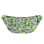 Eggplant With Leaves And Flowers Print Fanny Pack
