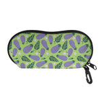 Eggplant With Leaves And Flowers Print Glasses Case