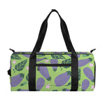 Eggplant With Leaves And Flowers Print Gym Bag