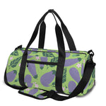 Eggplant With Leaves And Flowers Print Gym Bag