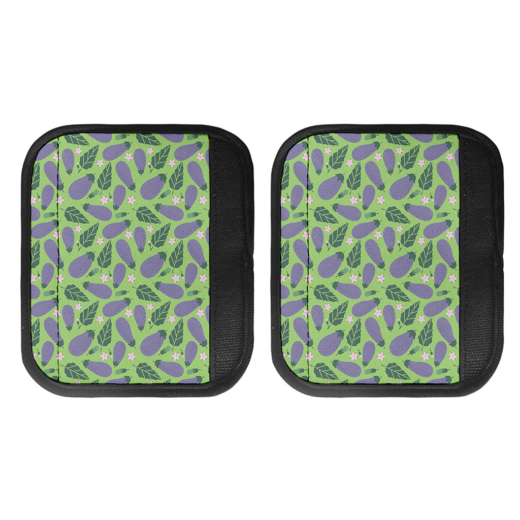 Eggplant With Leaves And Flowers Print Handle Covers